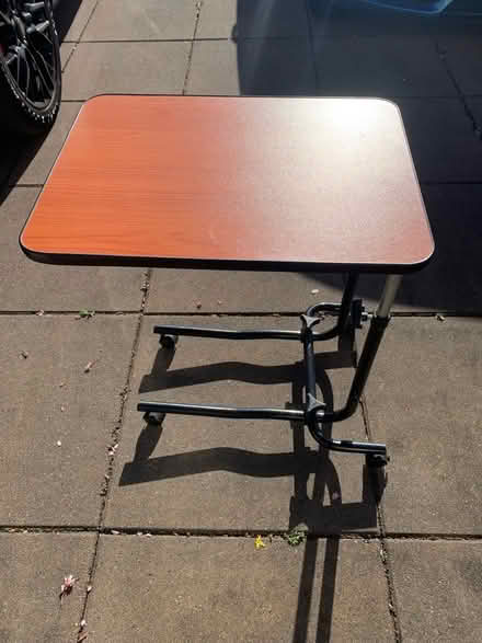 Photo of free Height adjustable table for chair/bedside (Lymm WA13) #1