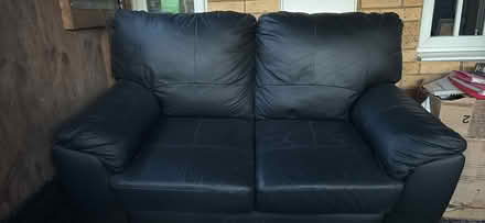 Photo of free 2 seater black sofa (Watford WD19) #1