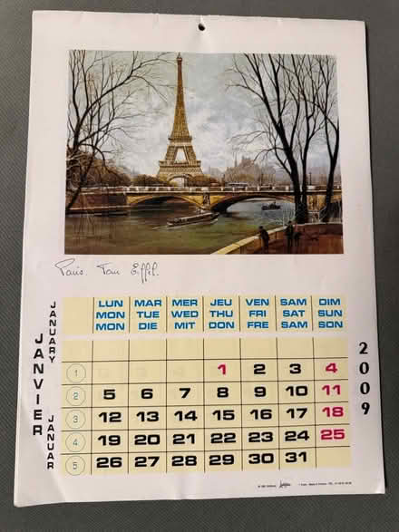 Photo of free Parisian calendar (Adams Point) #1