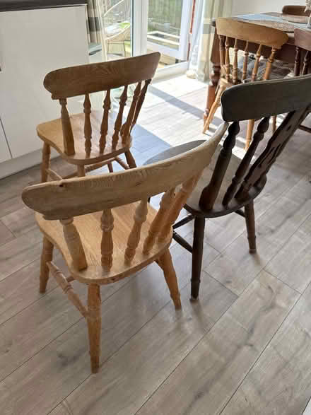 Photo of free x3 Wood Chairs (WV2) #3