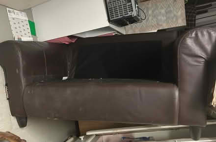 Photo of free 2 seater brown leather sofa (OL11 Rochdale) #2