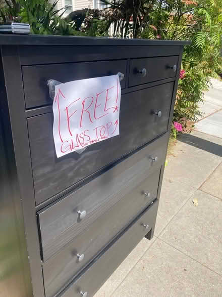 Photo of free dresser gone glass top still there (Carmel valley Redwood City) #1