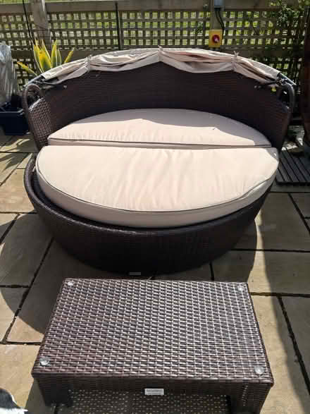 Photo of free Rattan garden bed 135cm diameter (Clifton (Worcester) WR6) #1