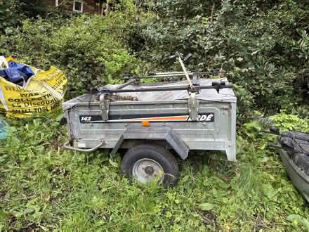 Photo of free Trailer with cover, electrics and possible bike rack (old) (Sharrow S7) #1