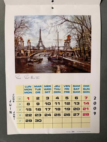 Photo of free Parisian calendar (Adams Point) #3