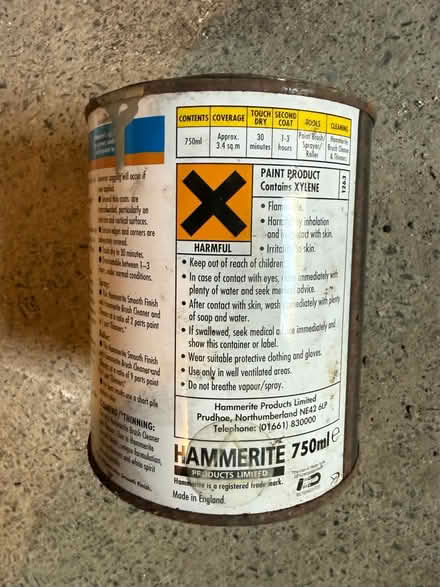 Photo of free Silver Hammerite metal paint 750ml (Salford M30) #2