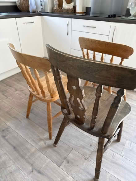 Photo of free x3 Wood Chairs (WV2) #4