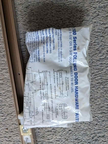 Photo of free New pine folding door with parts ready for installation (Sharrow S7) #3