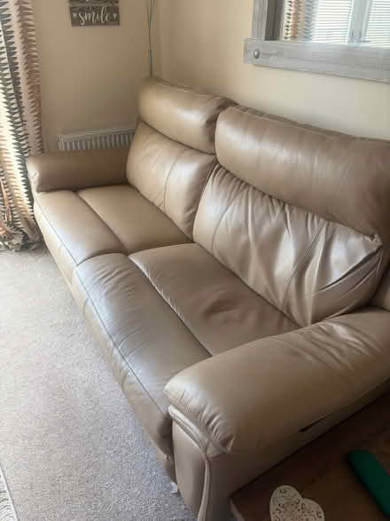 Photo of free Leather recliner sofa fire label 3 years (Washingborough LN4) #1