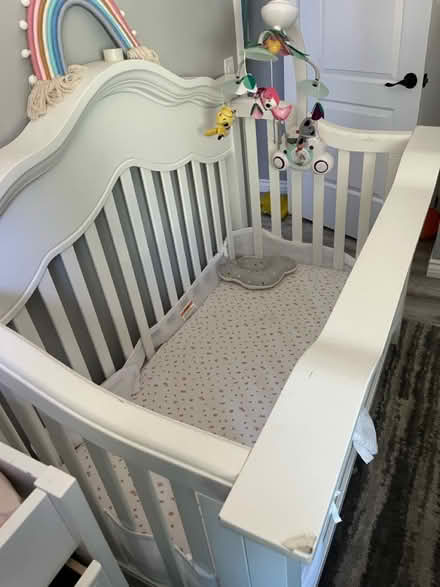 Photo of free Wooden crib converts to bed (Lake arrowhead) #2