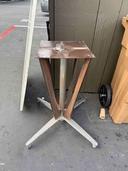 Photo of free Dining room table top, base, screws (1075 Valencia Avenue) #2