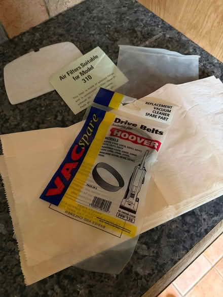 Photo of free Vintage Hoover drive belts, bags and filter (Idridgehay DE56) #1