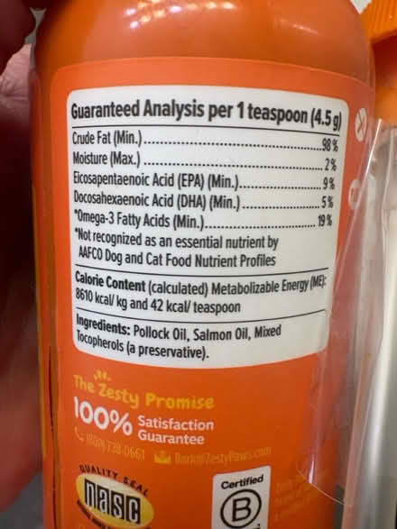 Photo of free Omega Salmon oil, for pets (Thornton) #3