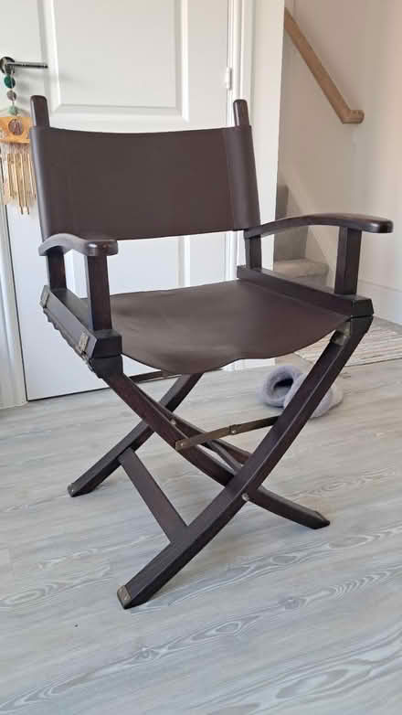 Photo of free Wood & leather director's chair (West Leigh PO9) #1