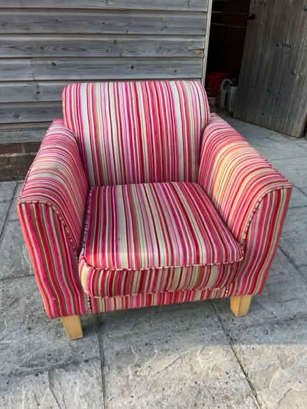 Photo of free Pink striped armchair (EX5 2HB) #1