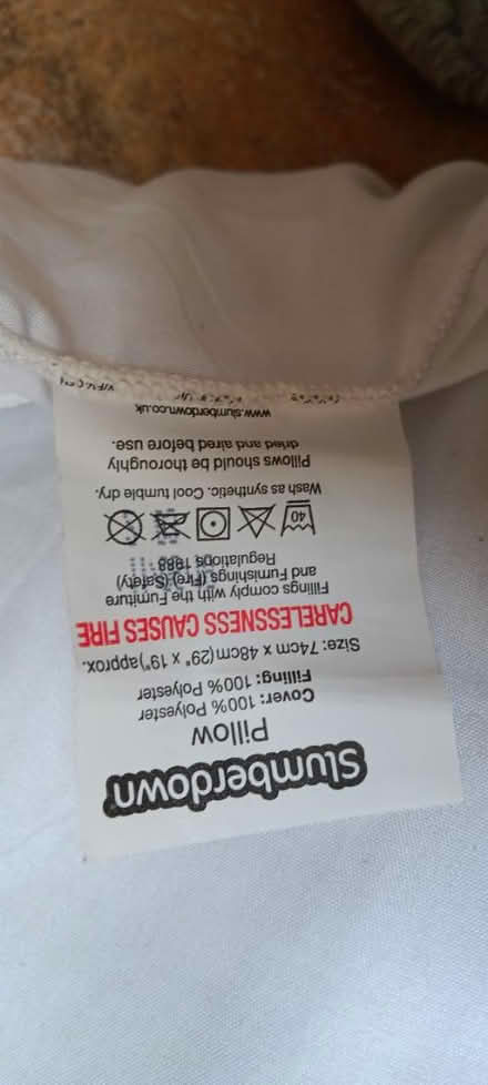 Photo of free Slumberdown Hollowfibre Pillow (Dalkey) #1