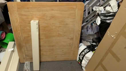 Photo of free 4 wooden dining chairs + optional matching square table (Winwick WA2) #1