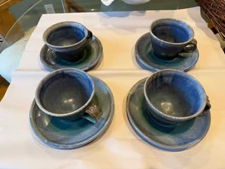 Photo of free Handcrafted pottery mugs & saucers (Winchester) #1
