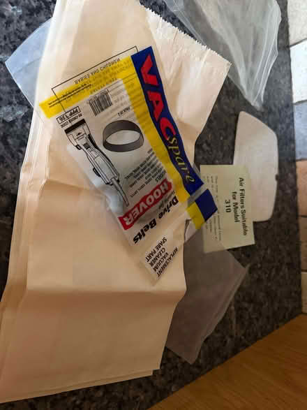 Photo of free Vintage Hoover drive belts, bags and filter (Idridgehay DE56) #2