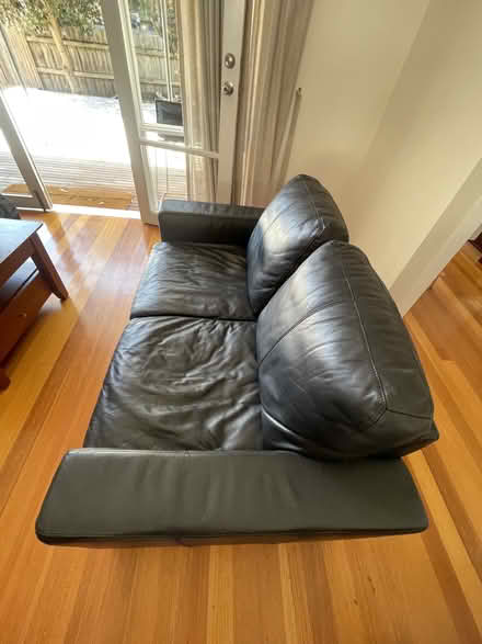 Photo of free Black leather couches (Inverloch) #2