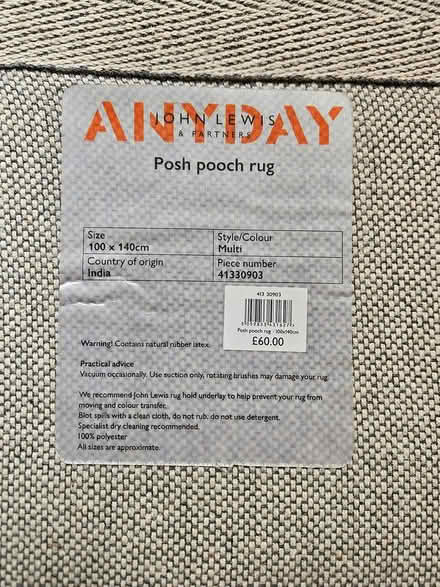 Photo of free Large John lewis kids rug (SE15) #1