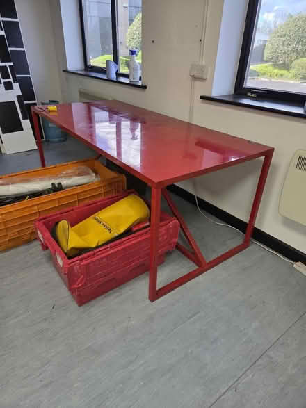Photo of free Big red metal table (BB1 5SJ) #3