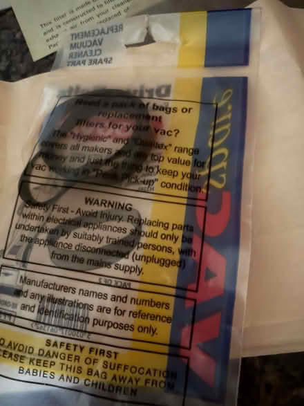 Photo of free Vintage Hoover drive belts, bags and filter (Idridgehay DE56) #3