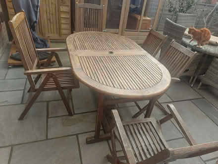 Photo of free Garden Table & 5 Chairs + Umbrella (Peacehaven) #4