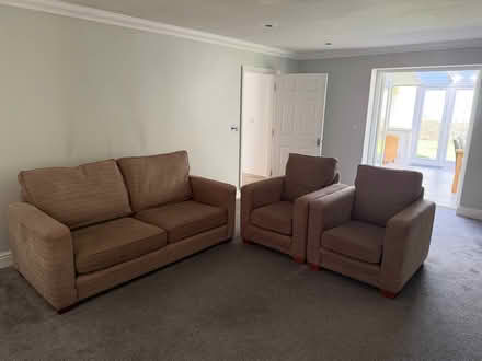 Photo of free Dark beige sofa and 2 armchairs (Heybridge CM9) #2