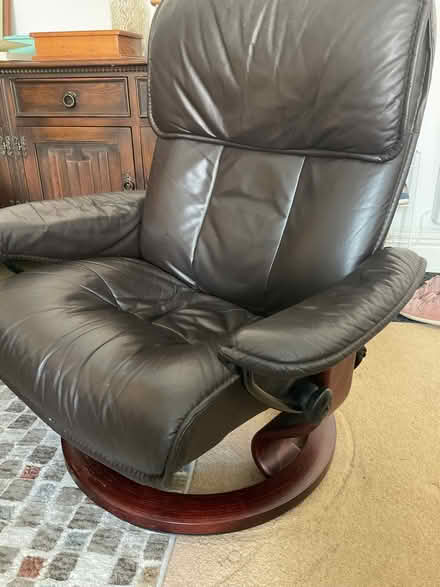 Photo of free Leather recliner n footstool (Hove BN3) #1