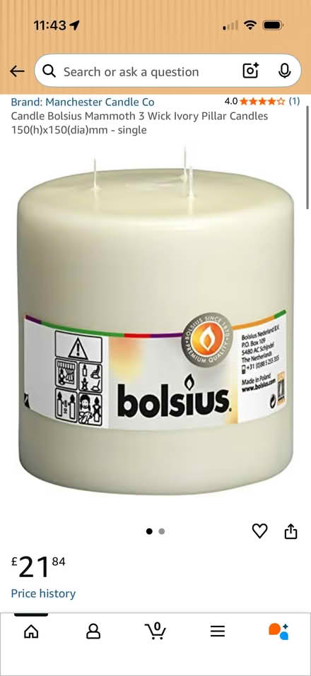 Photo of free X2 large 3 wick candles (Burnham SL1) #3