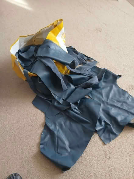Photo of free Bag of blue leather scraps (Southbourne BH6) #1