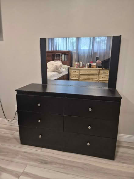 Photo of free Black Dresser and Mirror (Abington) #1