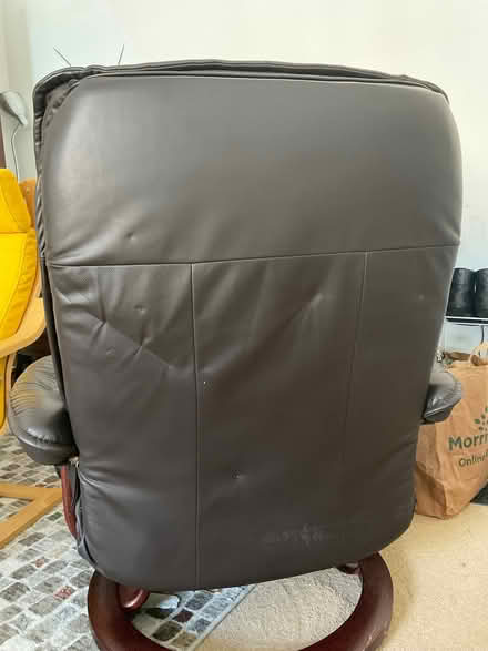 Photo of free Leather recliner n footstool (Hove BN3) #3