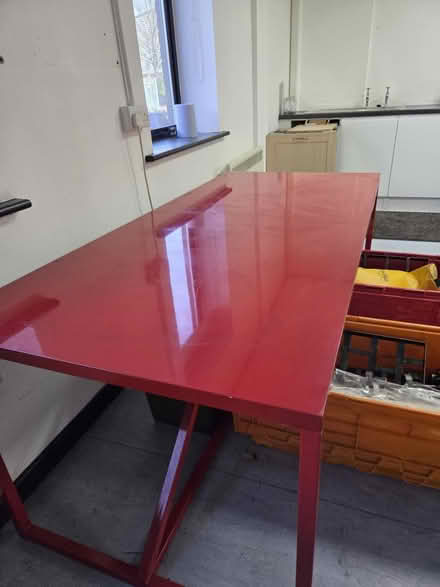 Photo of free Big red metal table (BB1 5SJ) #1