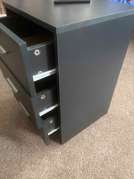 Photo of free Bedside / filing cabinet - grey (Oval) #3