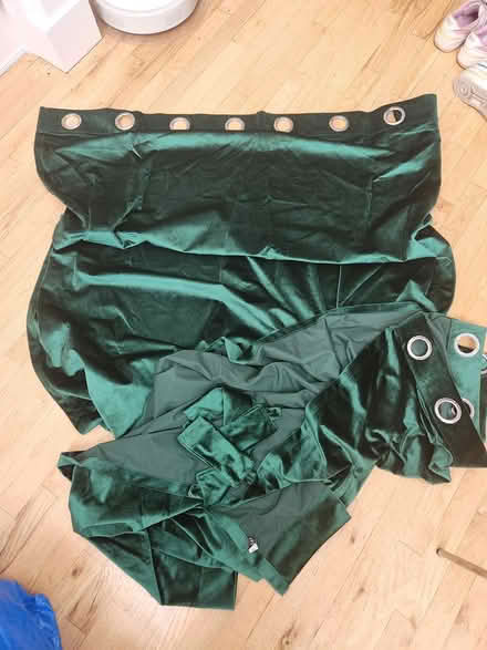 Photo of free Green black out curtains 52Wx63H (East Williamsburg) #1