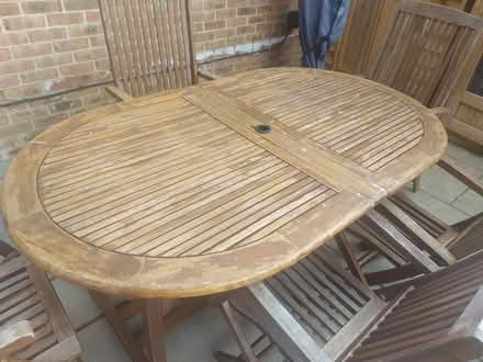 Photo of free Garden Table & 5 Chairs + Umbrella (Peacehaven) #1