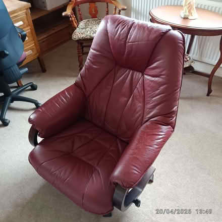 Photo of free Burgundy leather recliner chair (Brookhouse LA2) #1