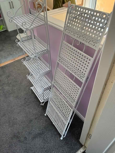Photo of free Two folding metal shelves (DY8 Wordsley) #1