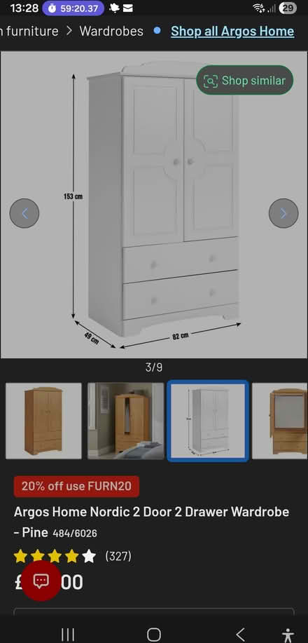 Photo of free Wardrobe 153 cm high (Worcester, WR5) #3