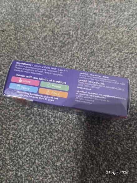 Photo of free Lansinoh lanolin nipple cream (LE19 Enderby) #2