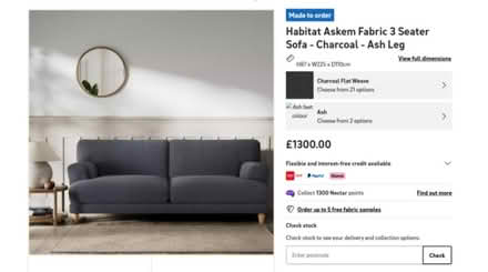 Photo of free 6 year old habitat 3 seater sofa (Kentish town NW5) #2