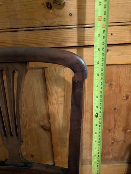 Photo of free Short wooden chair with rattan seat (South Croydon CR2) #3