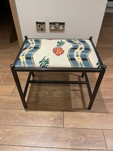 Photo of free Upholstered Bronze Effect Metal Frame Bench / Piano Stool (Gerrards Cross SL9) #1