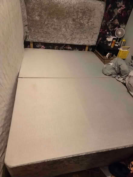 Photo of free Crushed velvet double divan bed base (Chatham ME4) #1