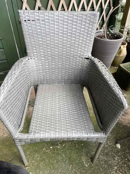 Photo of free Grey wicker garden chairs x 3 (Garston WD25) #2