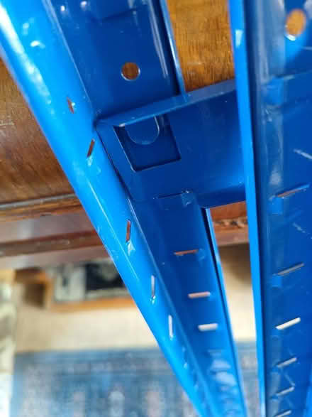 Photo of free Blue modular shelving frame (Gidea Park) #2