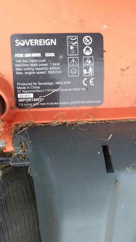 Photo of free Sovreign Petrol lawn mower 40cm cut (West Haddon NN6) #1