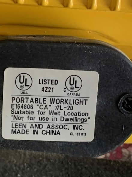 Photo of free Halogen Work Light (Piney Orchard) #2